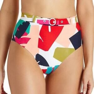 RAISINS Bikini Bottom SZ Large NWT South Pacific Tropics Pant High Waist Belt